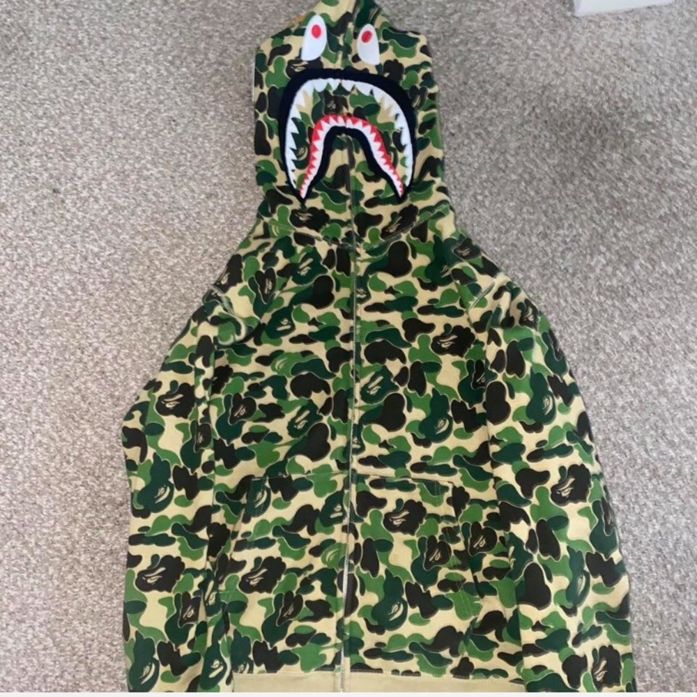 Bape camo green hoodie